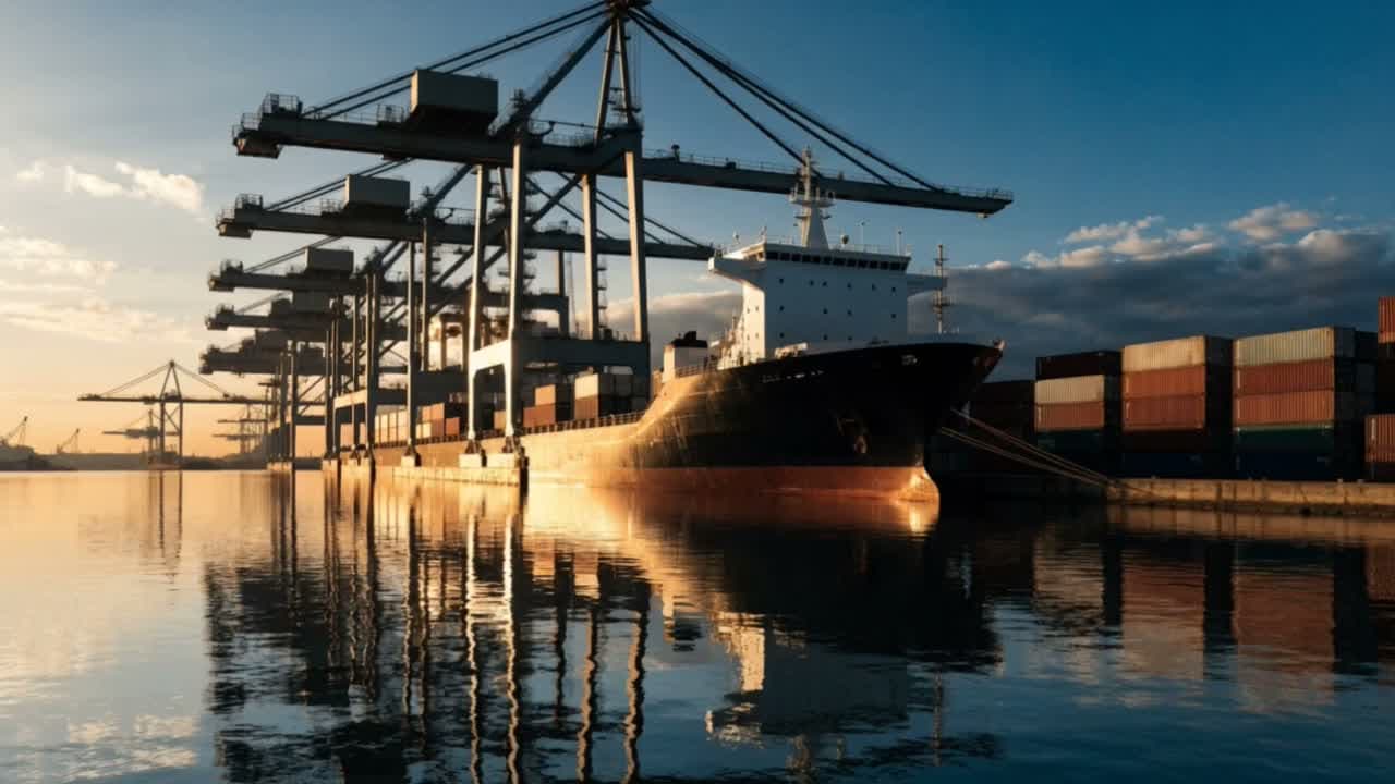 Merchant ship at the dock